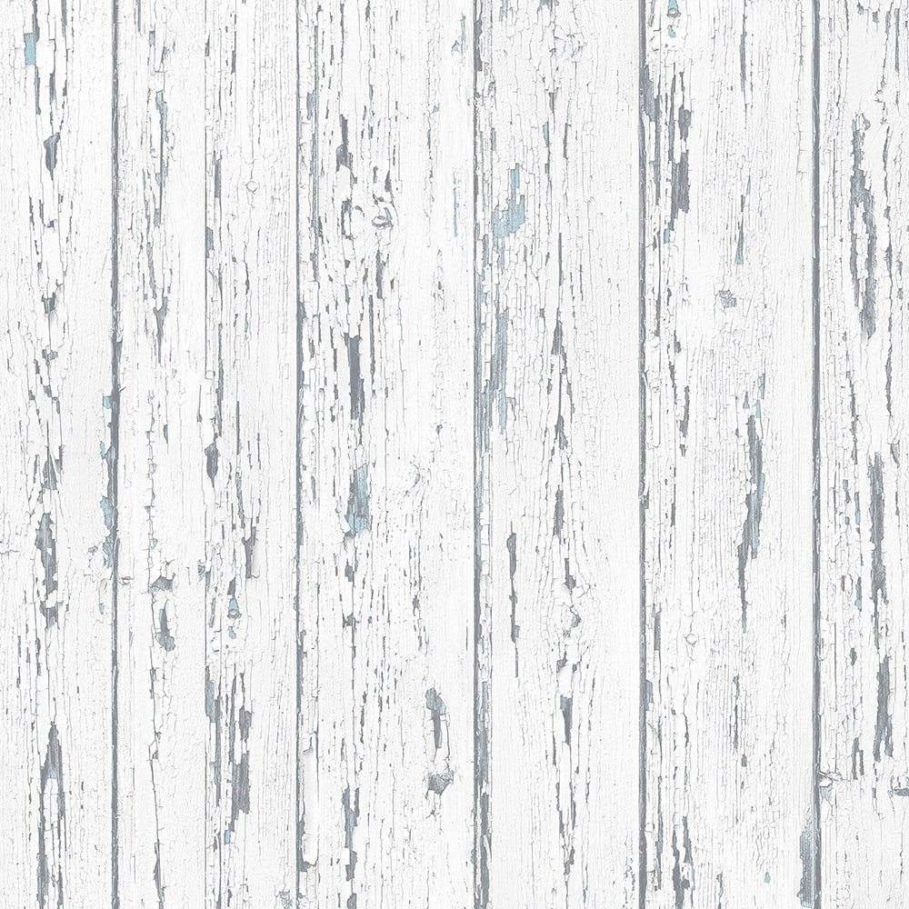 Shiplap Wallpaper Wood In White Blue Turquoise Cotton Grey