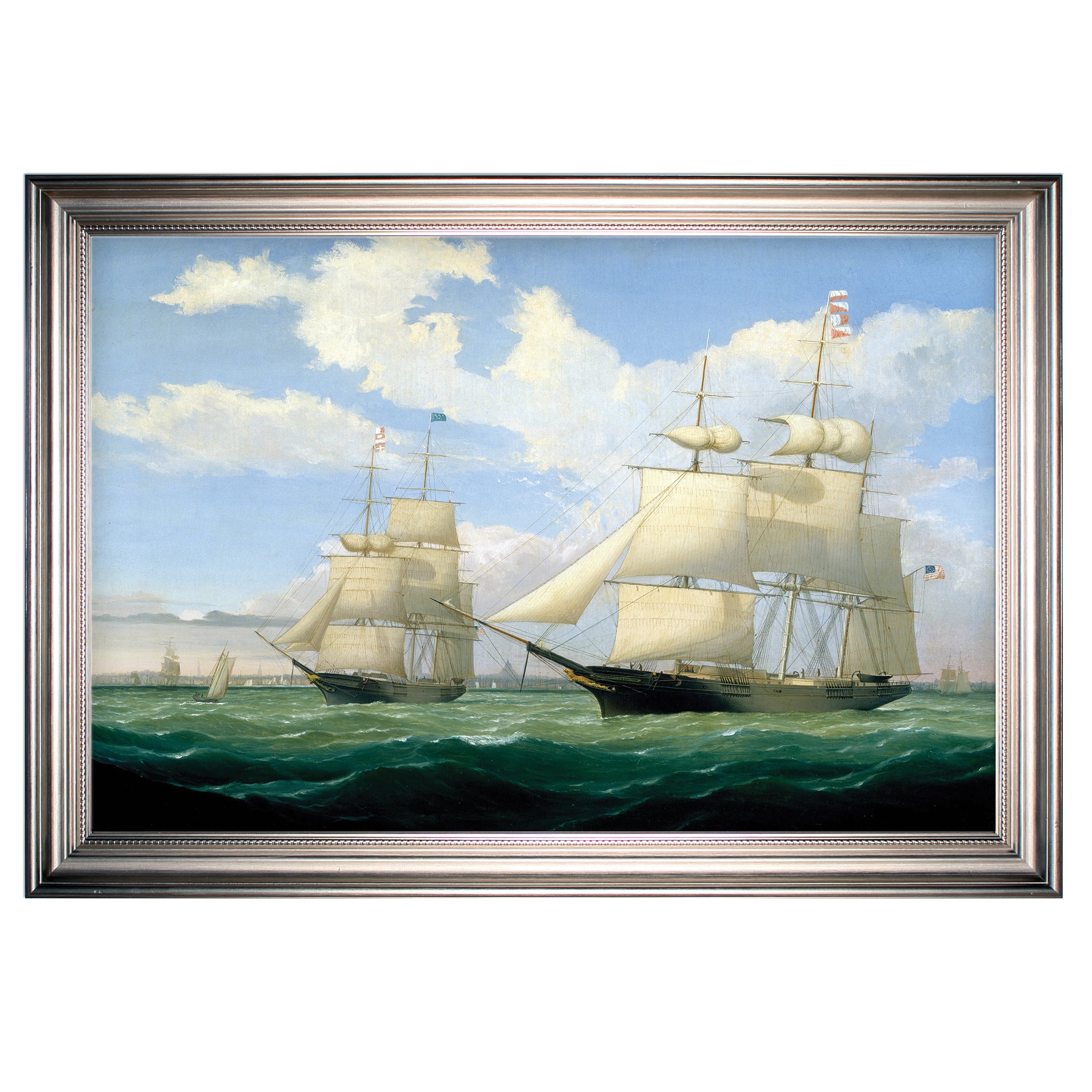 Ships At Sea Iii Silver Frame