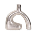 Shirin Polished Silver Reverse Vase In Cast Aluminum Short