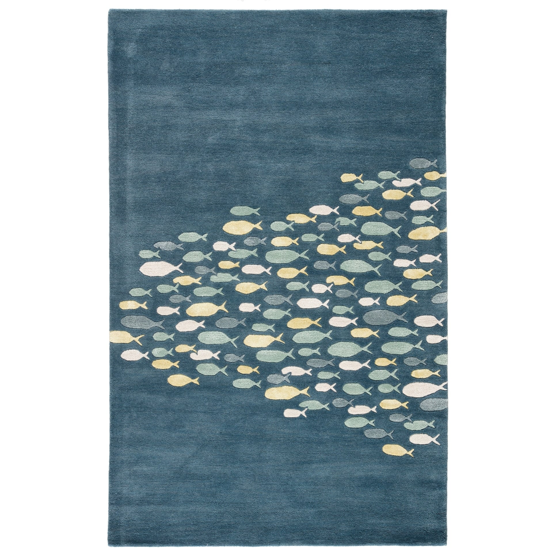 Shoal Handmade Animal Blue Gray Area Rug 36 X 56 36 X56