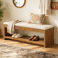 Shoe Bench With Cushion And Storage Shoe Rack For Entryway Living Room