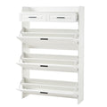 Shoe Cabinet With 3 Flip Drawers 2 Drawers Hidden Slim Shoe Rack Cabinet Wood Entryway Narrow Shoe Storage Cabinet