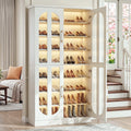 Shoe Cabinet With Dimmable Led Lights Shoe Rack Organizer With Adjustable Shelves Modern Shoe Storage Cabinet For Entryway