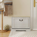 Shoe Storage Bench With 1 Flip Drawer And Adjustable Shelf Small Shoe Cabinet For Entryway Hallway Bedroom Antique White