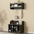 Shoe Storage Bench With Shelves 4 Hooks Wall Mounted Hall Tree