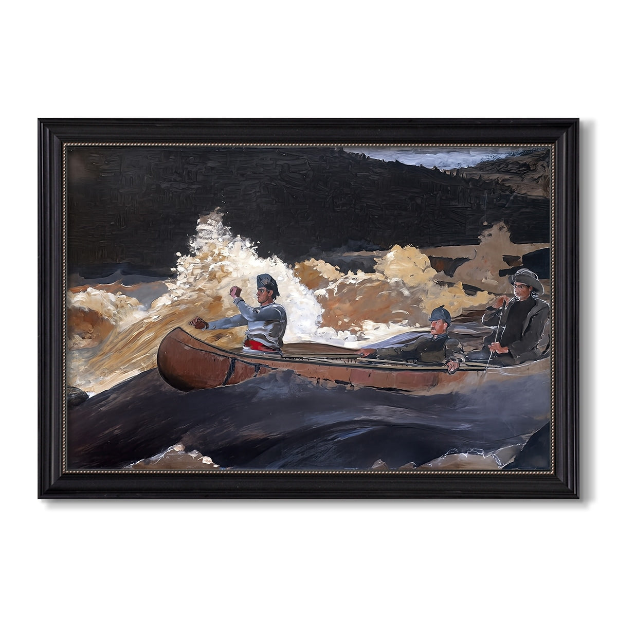 Shooting The Rapids Saguenay 1905 1910 Winslow Homer Custom Framed Canvas