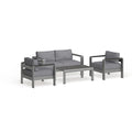 Shore 4 Piece Outdoor Patio Aluminum Sectional Sofa Set