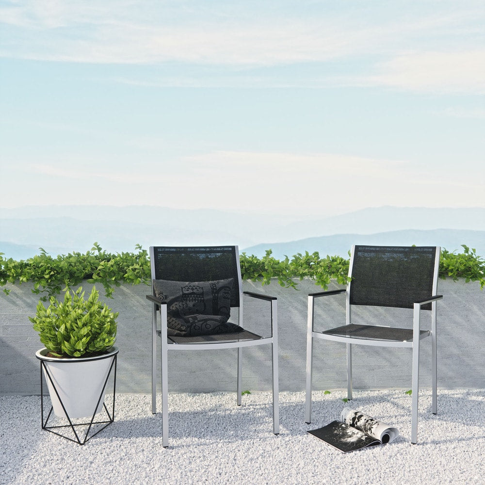 Shore Aluminum Outdoor Dining Chair Set Of 2