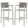 Shore Bar Stool Outdoor Patio Aluminum Set Of 2