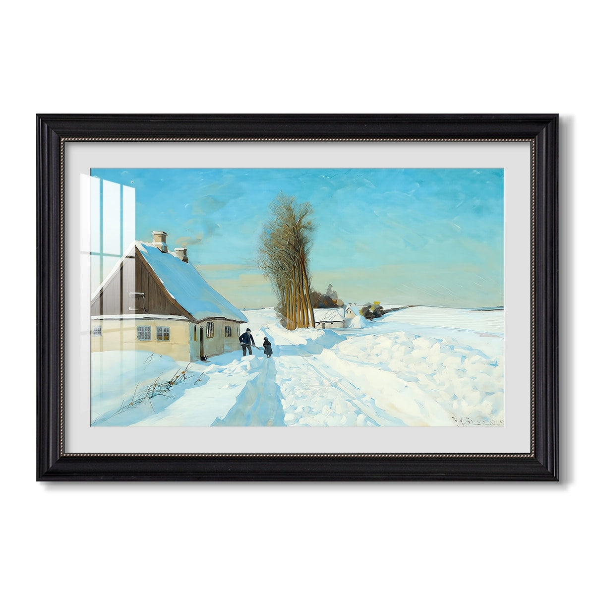 Shoveling Snow On A C 1898 Hans Andersen Brendekilde Custom Framed Print