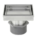 Shower Square Drain 4 Inch 2 In 1 Reversible Tile Insert Flat Grate Brushed Stainless Steel Finish