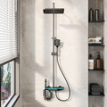 Shower System With Led Temperature Display 4 Function Piano Button Shower Panel With Rainfall Shower Head Handheld Shower