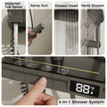 Shower System With Led Temperature Display 4 Function Shower Panel Waterfall Tub Spout Shower Faucet Set