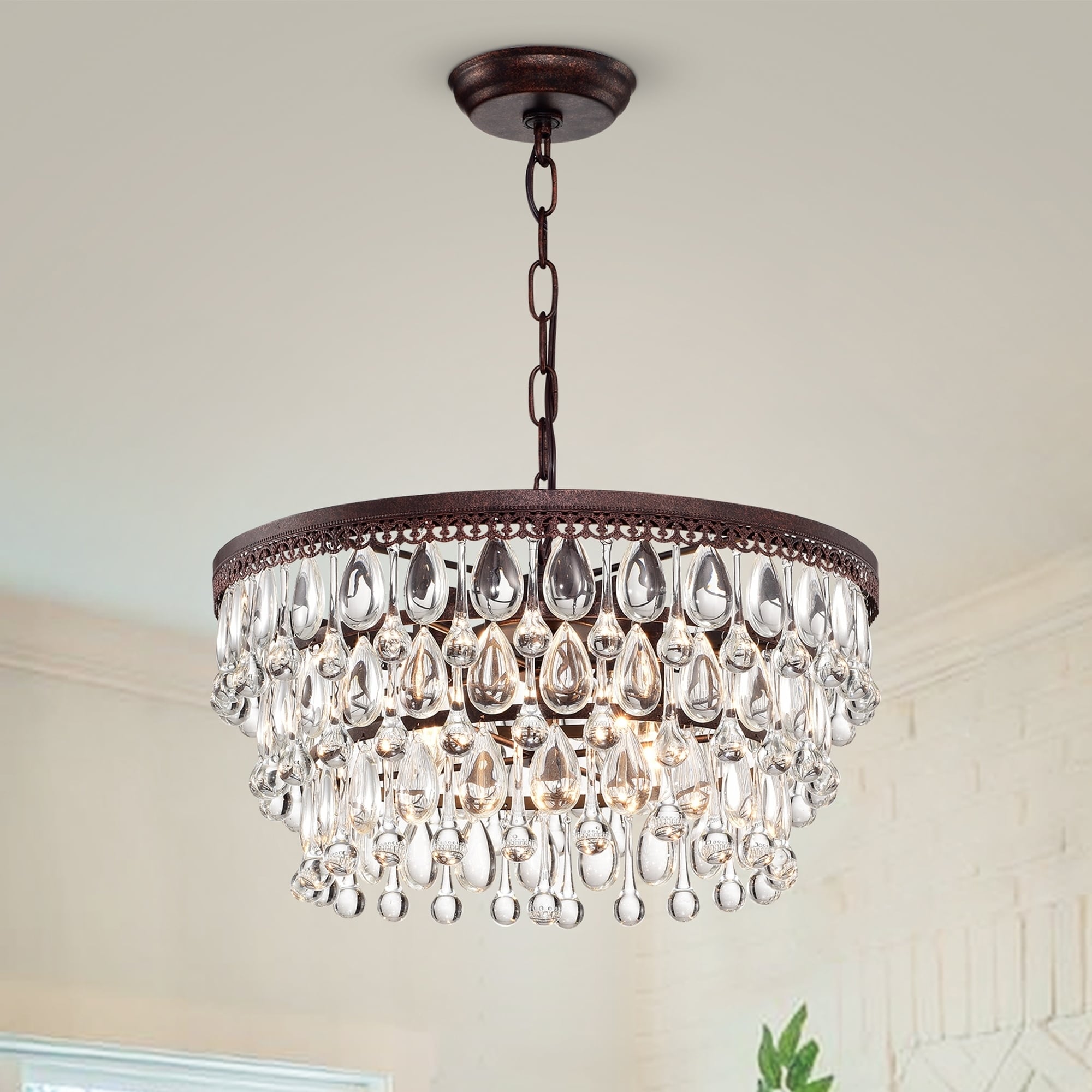 Shuki Antique Copper 4 Light Chandelier