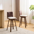 Sibyl Indoor Swivel Upholstered Bar Stools With Metal Frame Set Of 2