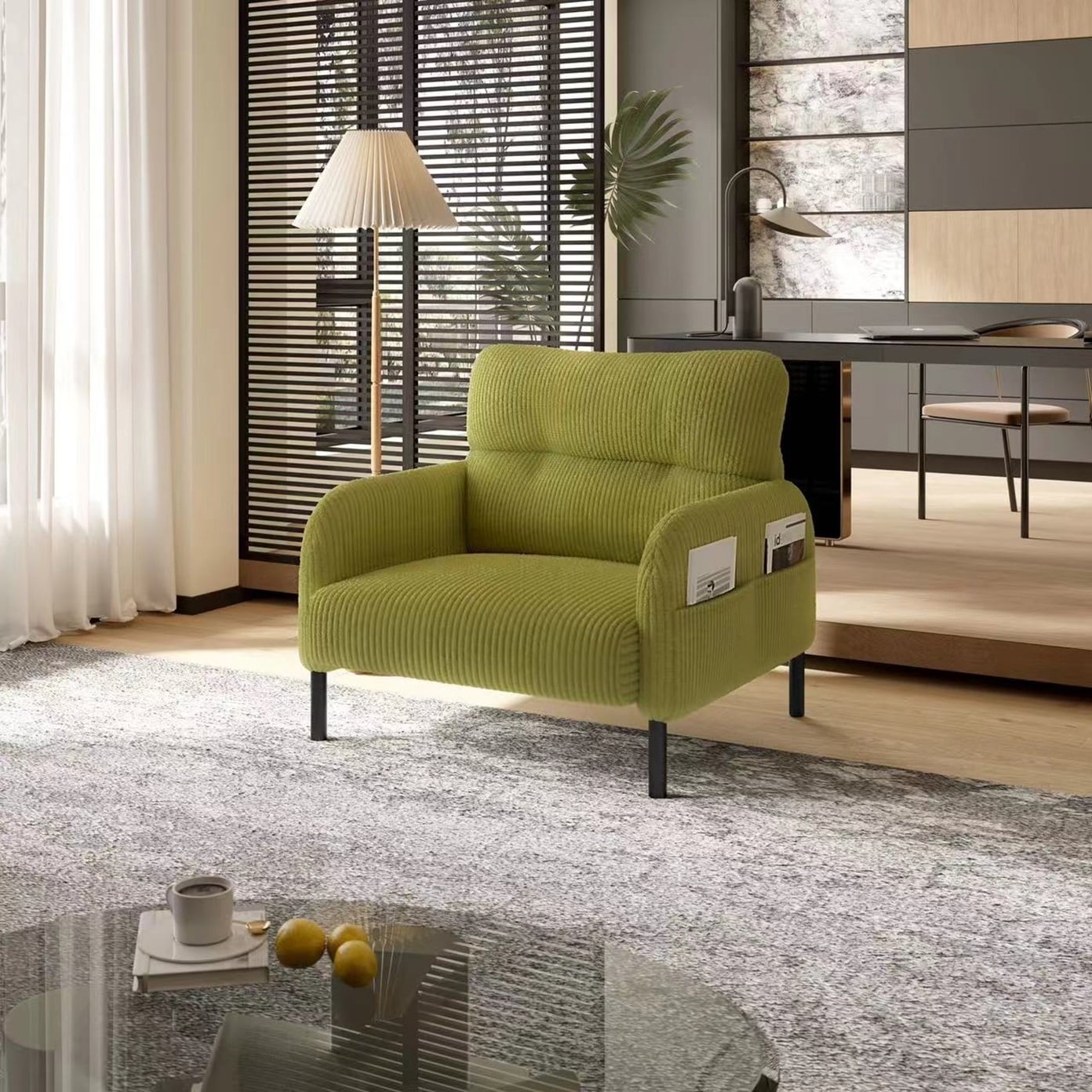 Side Chair Accent Chair Office Chair Comfortable Coffee Chair Lobby Chair Olive Green Padded Chair Sofa Chair