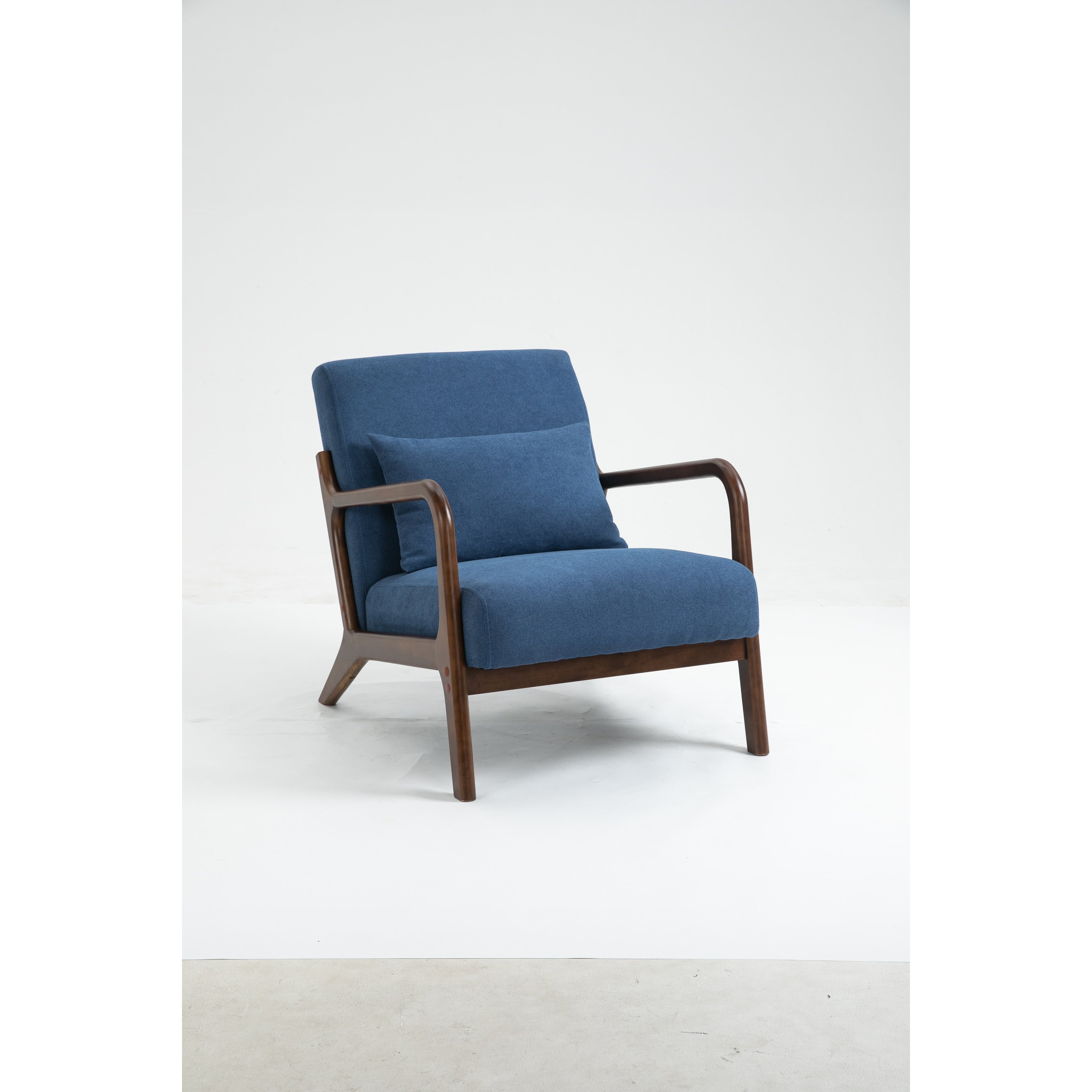 Side Chair Office Chair With Wood Legs Simple Padded Chair Blue Dining Chair Vanity Chair Accent Chair