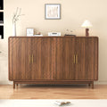 Sideboard Buffet Cabinet With Storage Carved 4 Door Sideboard Multifunctional Accent Cabinet With Adjustable Layer Board