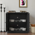Sideboard Cabinet With Acrylic Mirrored Doors Wooden Kitchen Pantry Storage Cabinet Accent Cabinet With Adjustable Shelf