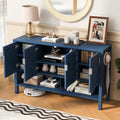 Sideboard Cabinet With Geometric Decorative Doors Double Hooks Buffet Cabinet With Open Shelf 2 Tiers Adjustable Shelves