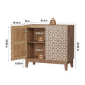Sideboard Cabinet With Geometric Doors Multi Functional Wooden Storage Cabinet Accent Cabinet With Adjustable Shelves