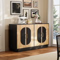 Sideboard Fluted Buffet Cabinet With Storage Adjustable Shelves