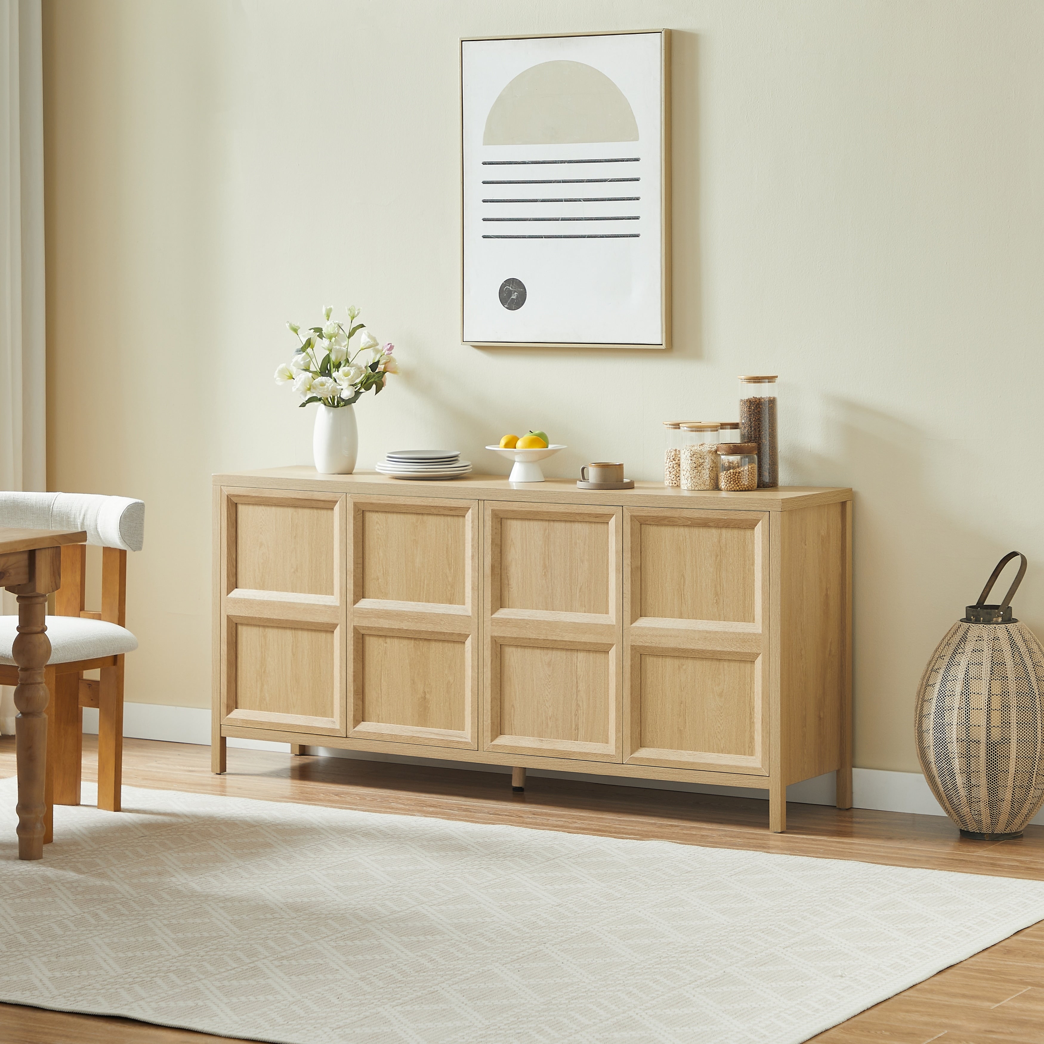 Sideboard Storage Cabinet With Shelves Freestanding Accent Cabinet Tv Stand Base Cabinet Dresser With Doors