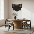 Sienna 3 Light Rattan Tiered Chandelier Coastal Boho Handwoven