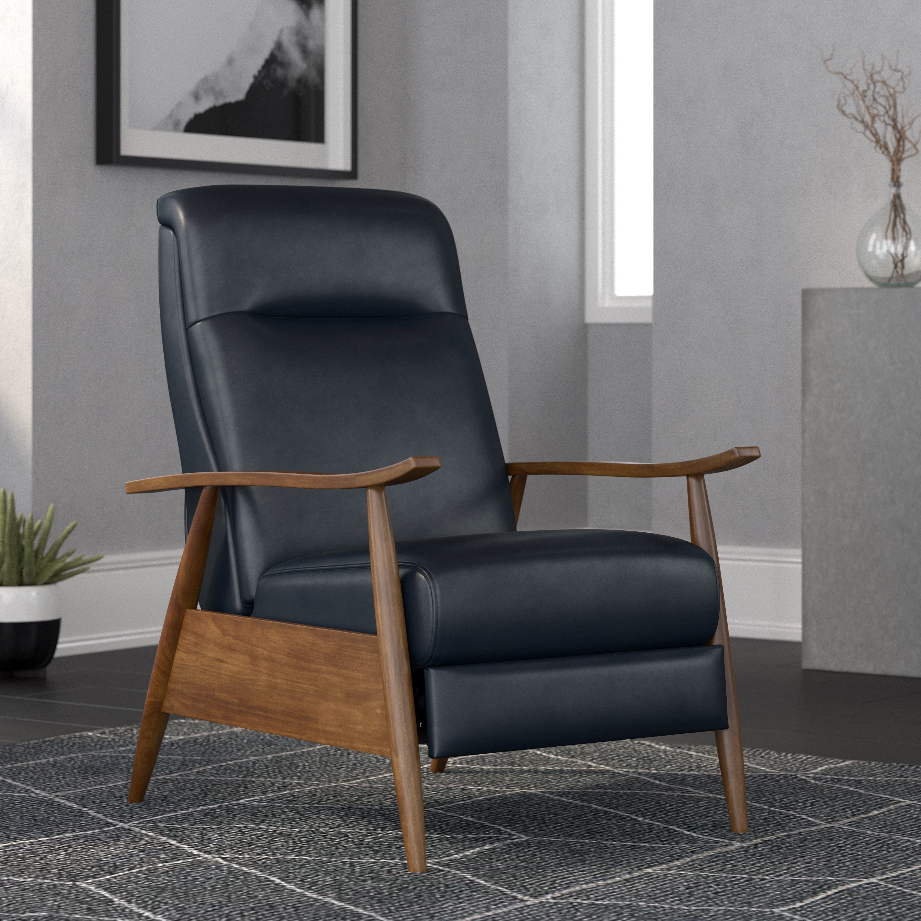 Sienna Wood Arm Push Back Recliner By Greyson Living