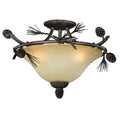Vaxcel Sierra 3L Semi Flush Mount Black Walnut