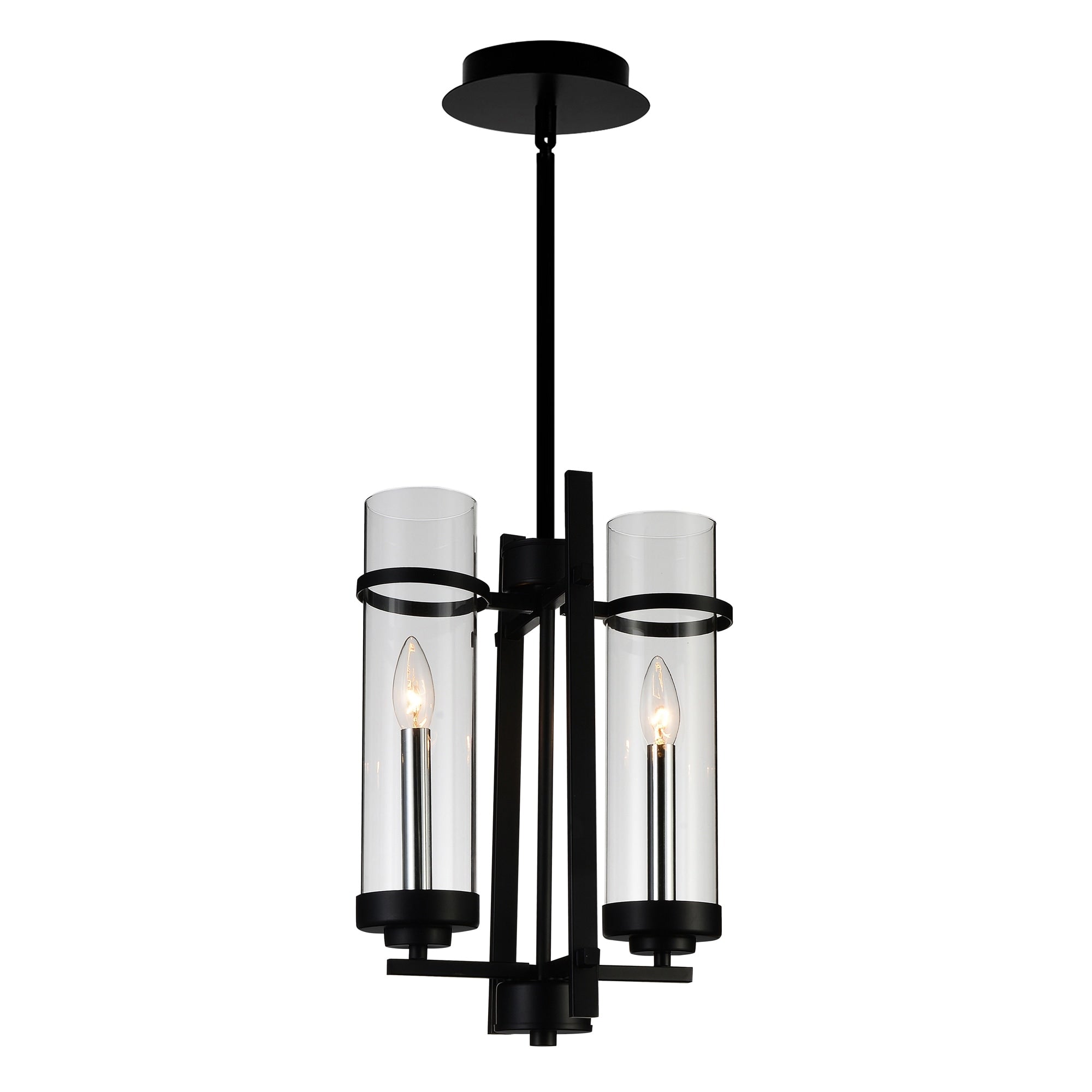 Black Stainless Steel 2 Light Mini Pendant
