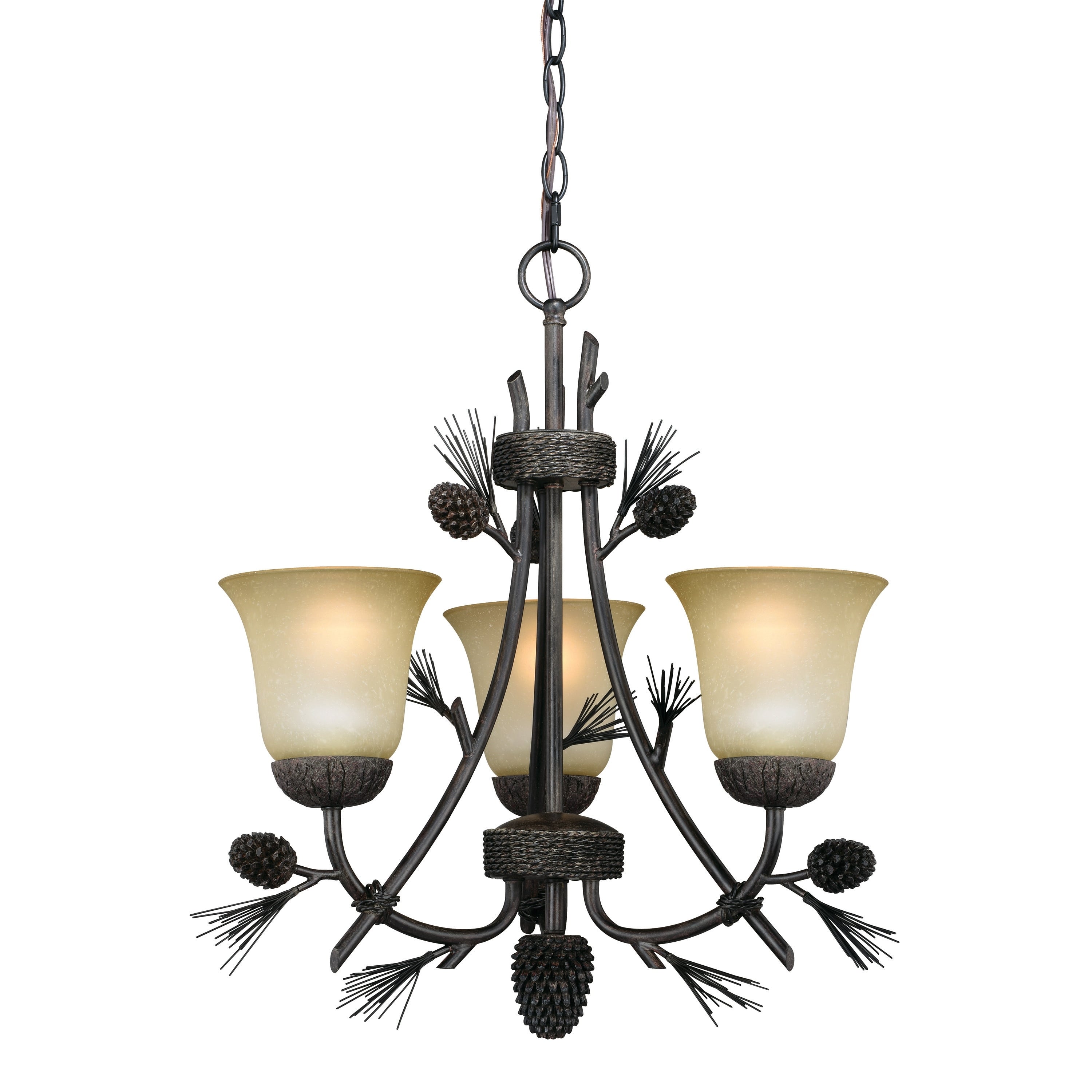 Vaxcel Sierra 3L Mini Chandelier Black Walnut