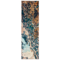 Sierra Distressed Abstract Blue Gold Area Rug