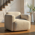 Sierra Modern Ivory Boucle Accent Chair Loveseat Sofa Or Living Room Set