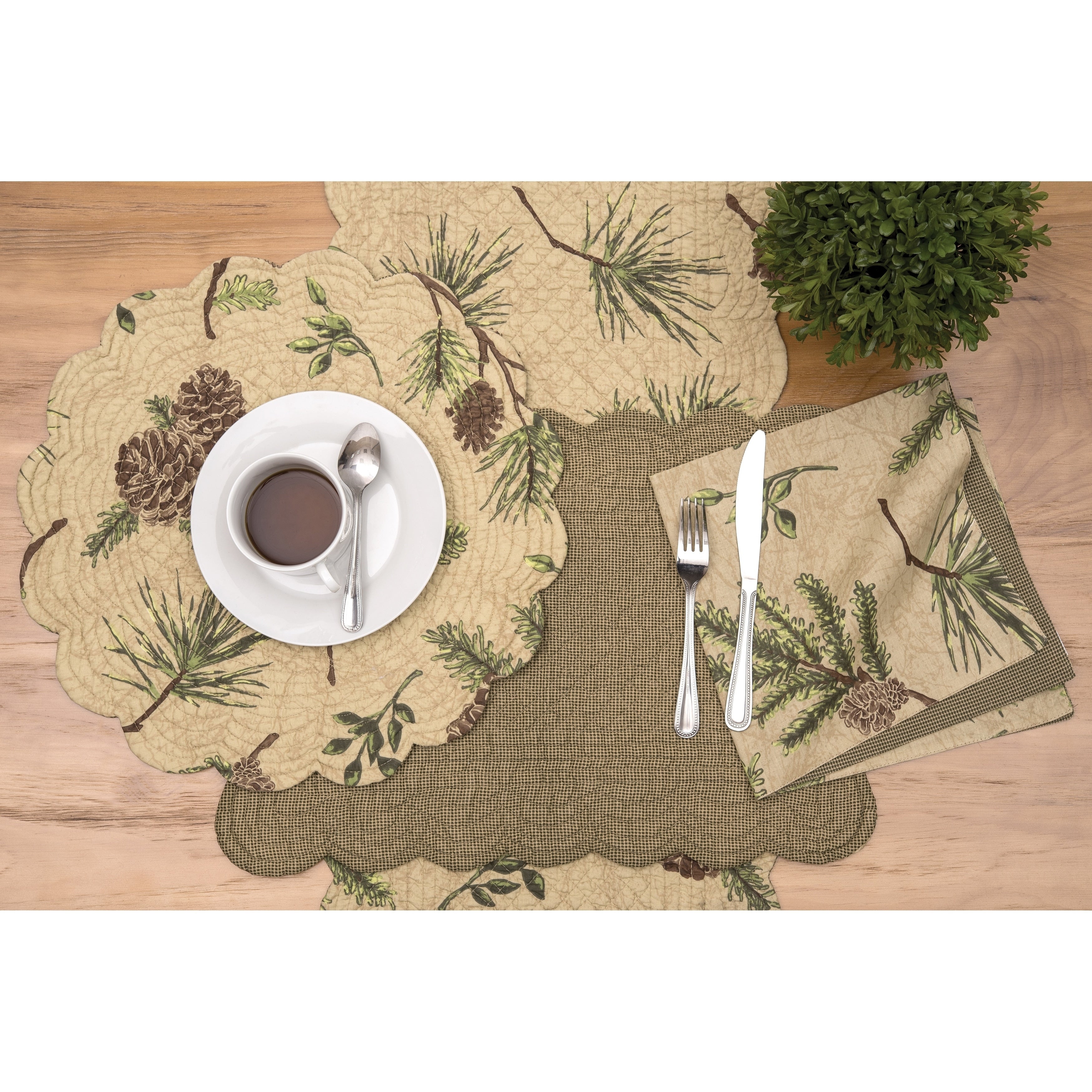 Sierra Retreat Rustic Cotton Quilted Placemat Set Of 6