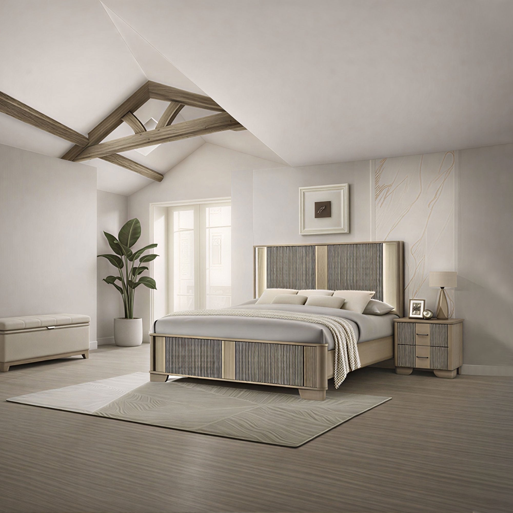 Sierra White Oak Solid Wood 2 Piece Bedroom Storage Set