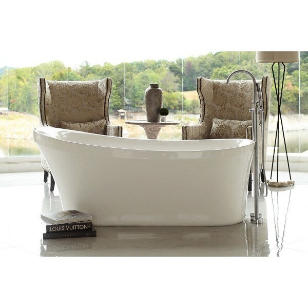 Signature Bath Calm Acrylic 67 Inch Freestanding Bathtub
