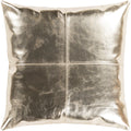 Signature Champagne Leather Poly Fill Throw Pillow 18 X 18