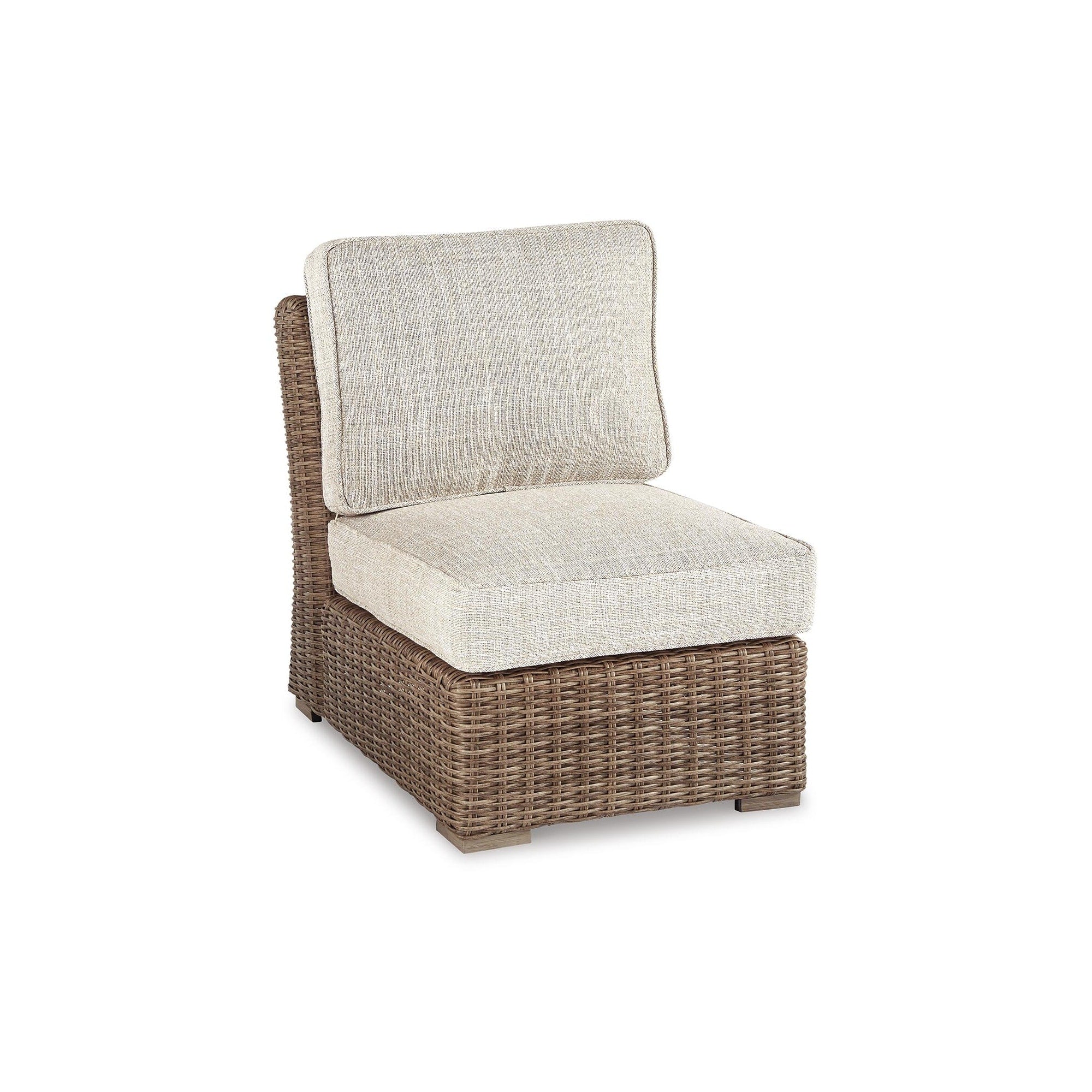 Havenside Home Sandestria Beige Outdoor Armless Chair