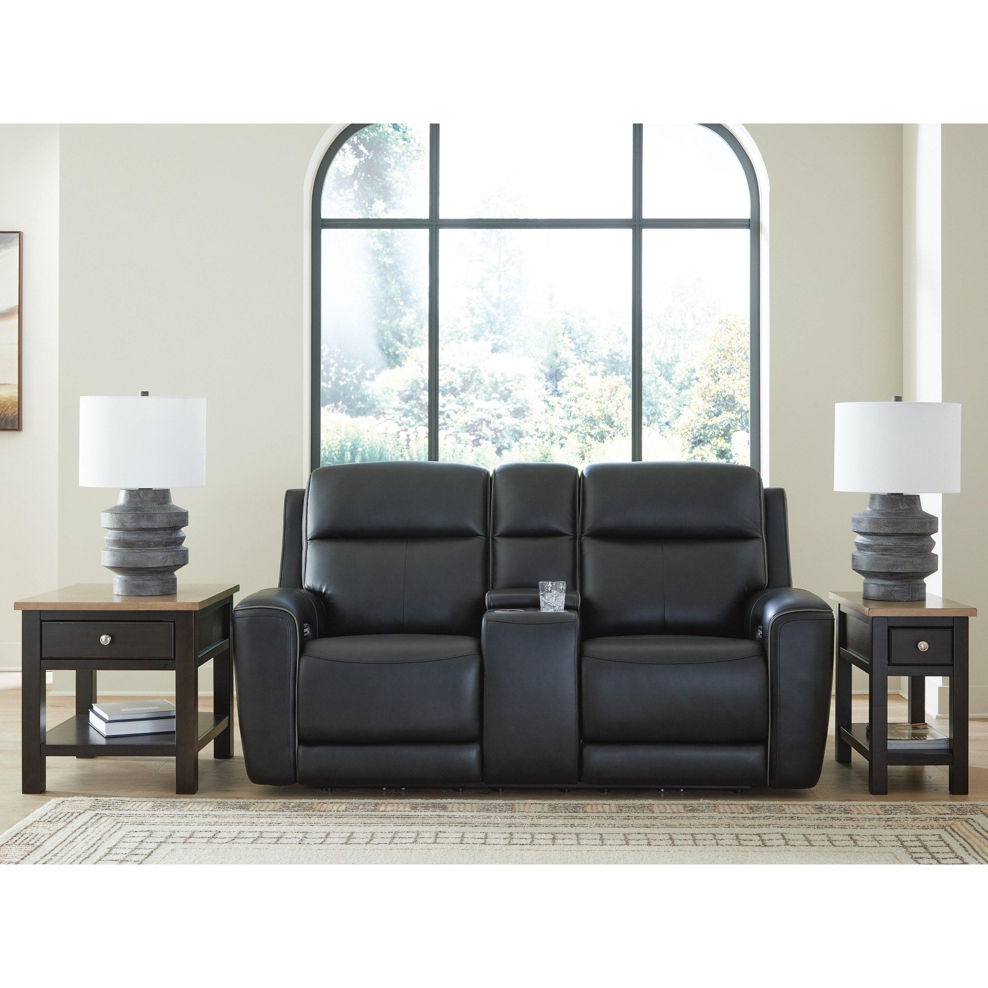 Signature Design By Ashley 5Z Dreamlight Black Power Reclining Loveseat With Console 78 W X 40 D X 42.5 H