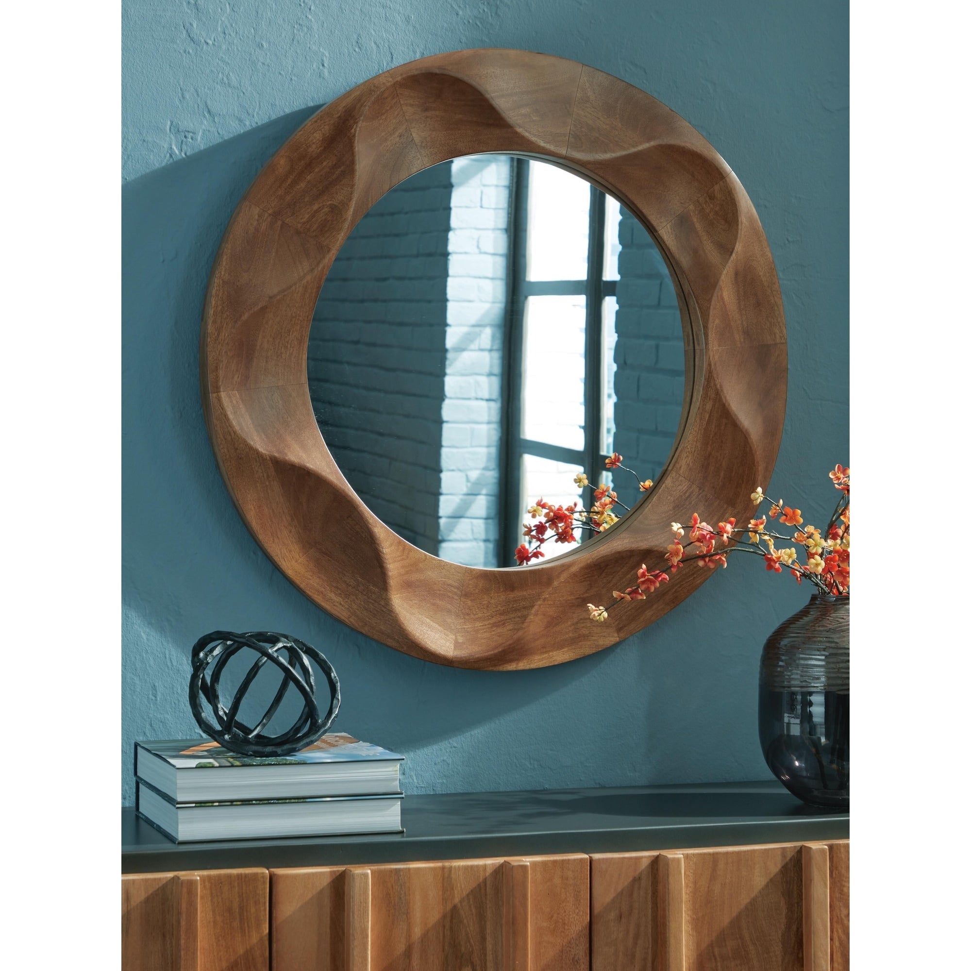 Signature Design By Ashley Aajon Brown Accent Mirror 36 W X 3 D X 36 H