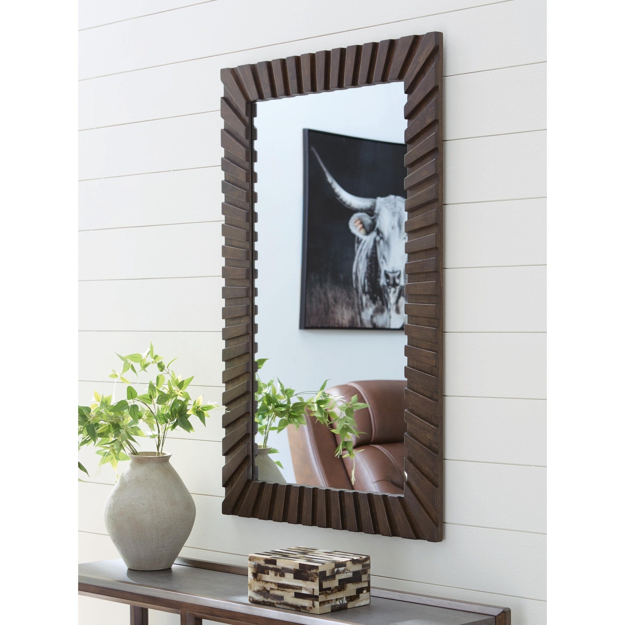 Signature Design By Ashley Advin Dark Brown Accent Mirror 30 W X 1 D X 48 H