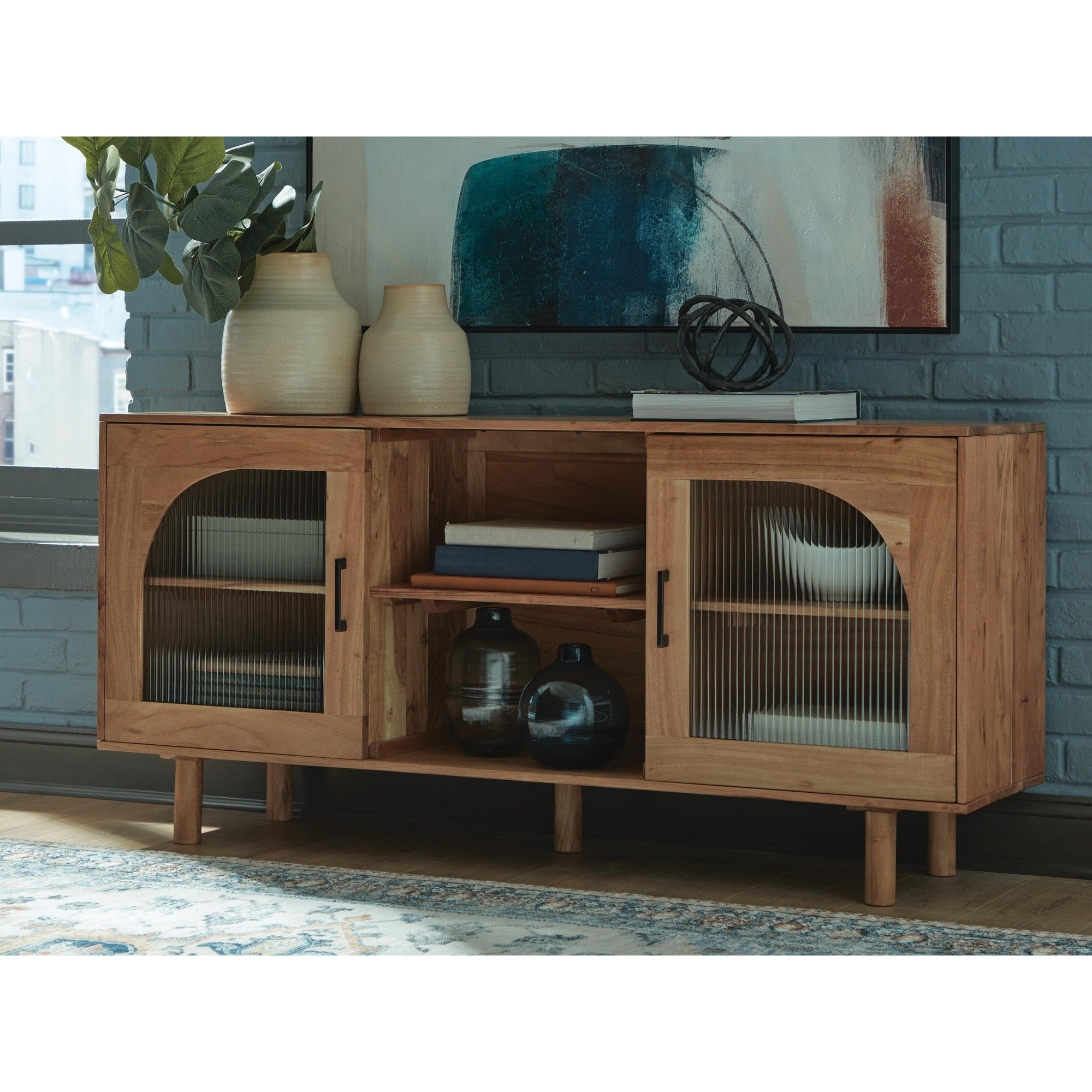 Signature Design By Ashley Adway Brown Accent Cabinet 64.13 W X 16.13 D X 29.88 H