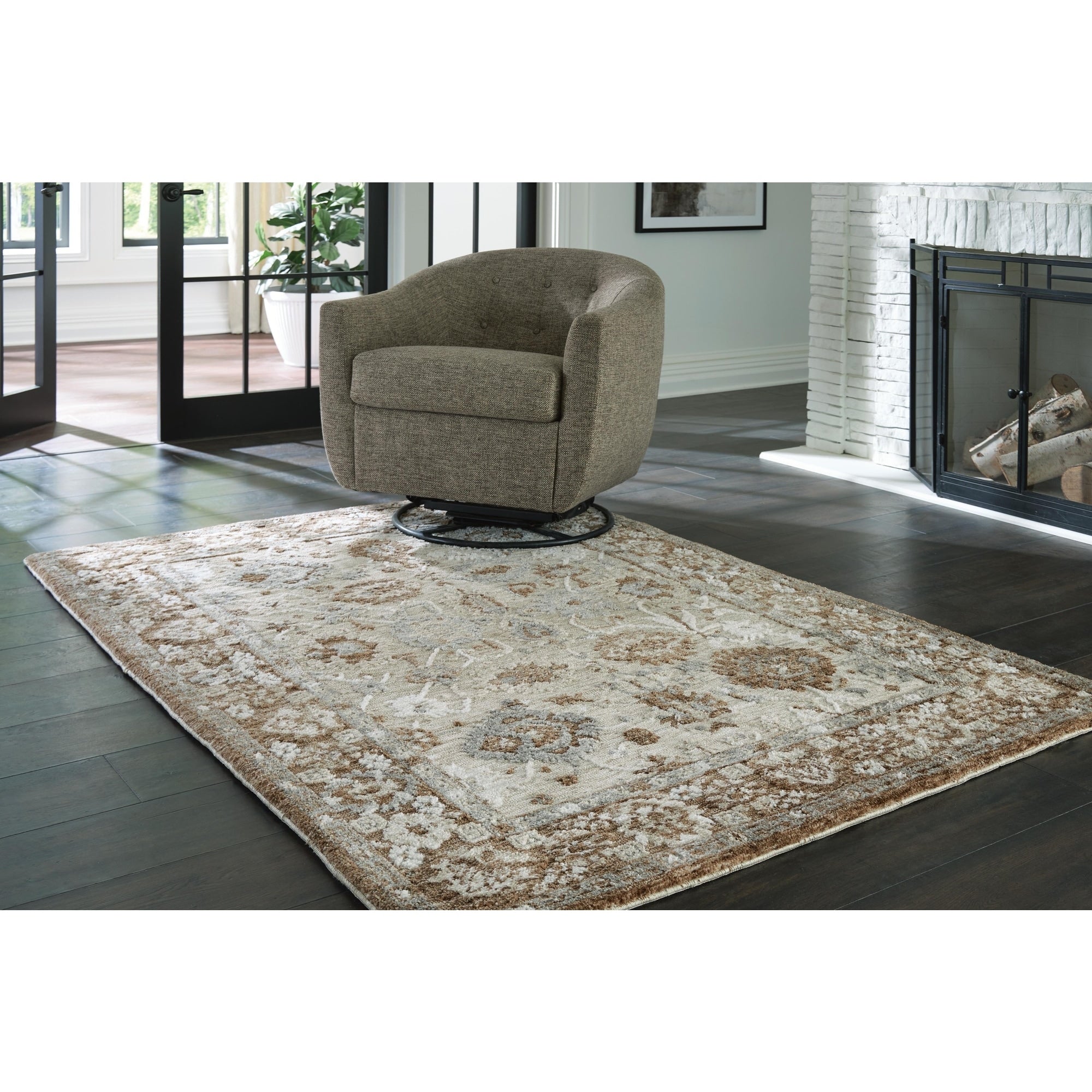 Signature Design By Ashley Ainswick Brown Beige Gray Memory Foam Rug
