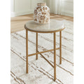 Signature Design By Ashley Alben Antique Gold Ivory End Table 21 W X 21 D X 23 H