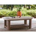 Signature Design By Ashley Angel Island Beige Brown Outdoor Coffee Table 50 W X 30 D X 18 H