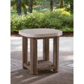 Signature Design By Ashley Angel Island Beige Brown Outdoor End Table 23 W X 23 D X 23 H