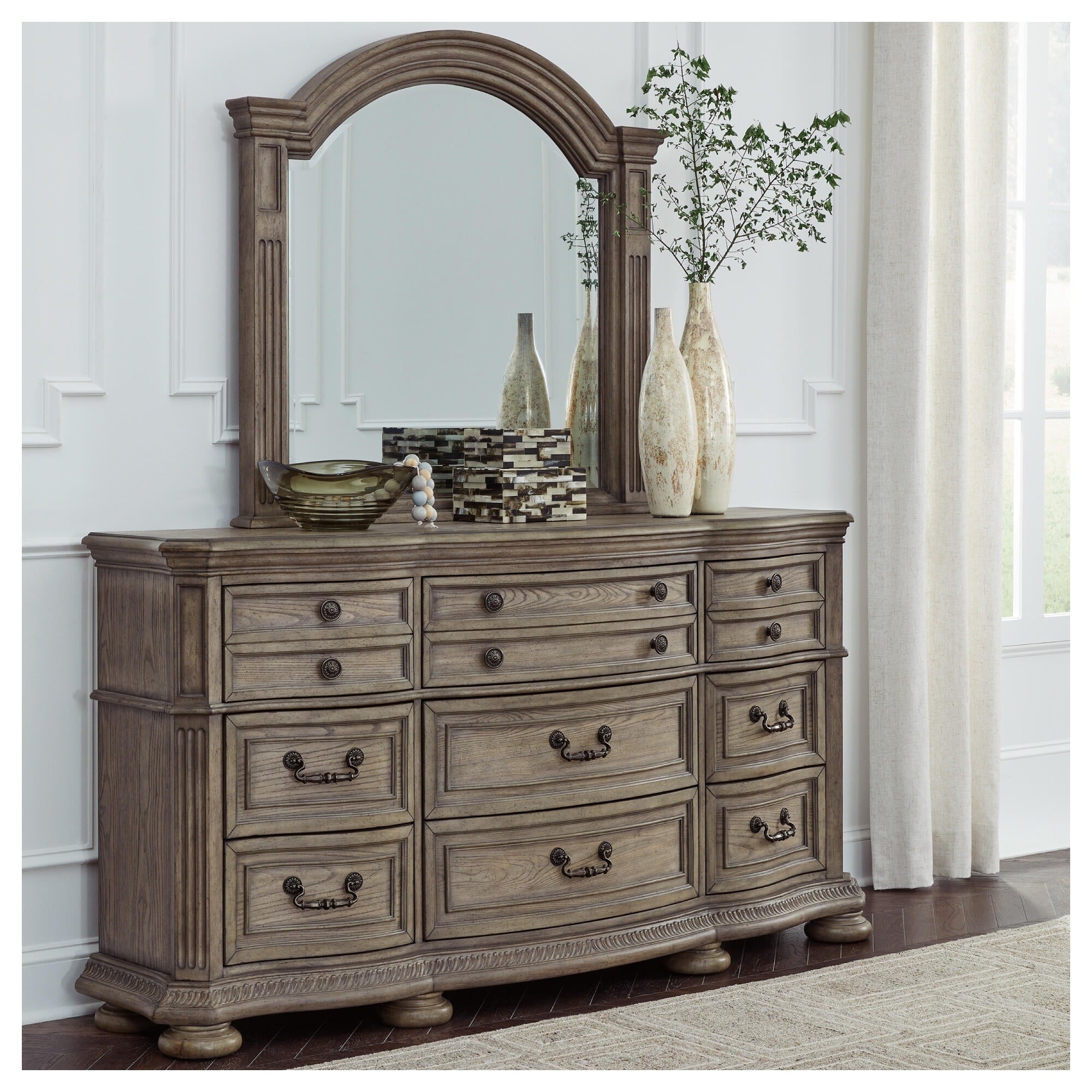 Signature Design By Ashley Ardenfield Brown Dresser And Mirror