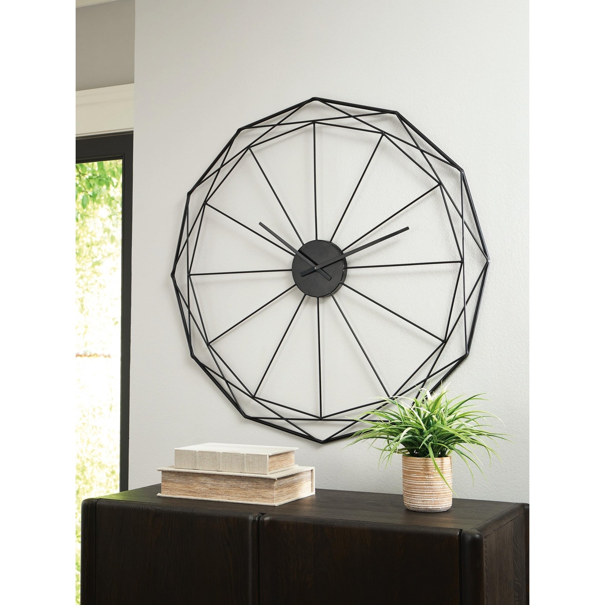 Signature Design By Ashley Arkthorne Black Wall Clock 36 W X 0.6 D X 36 H