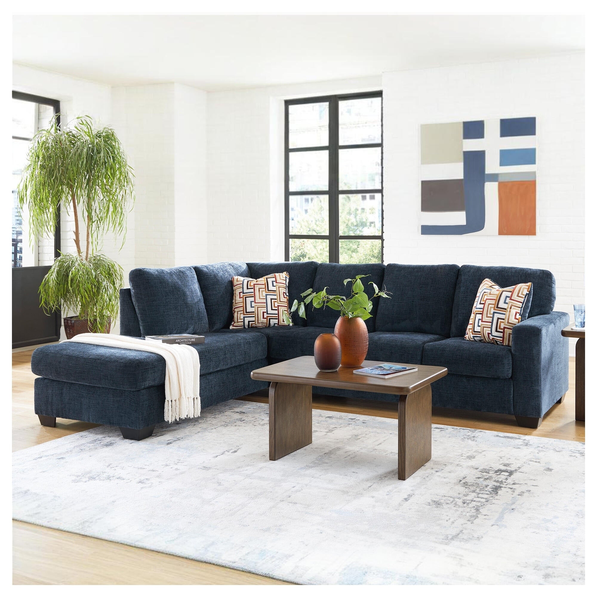Signature Design By Ashley Aviemore 2 Piece Sectional With Chaise 110 W X 90 D X 37 H